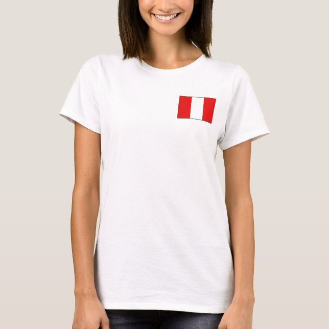 Peru Flag und Map dk T - Shirt (Vorderseite)