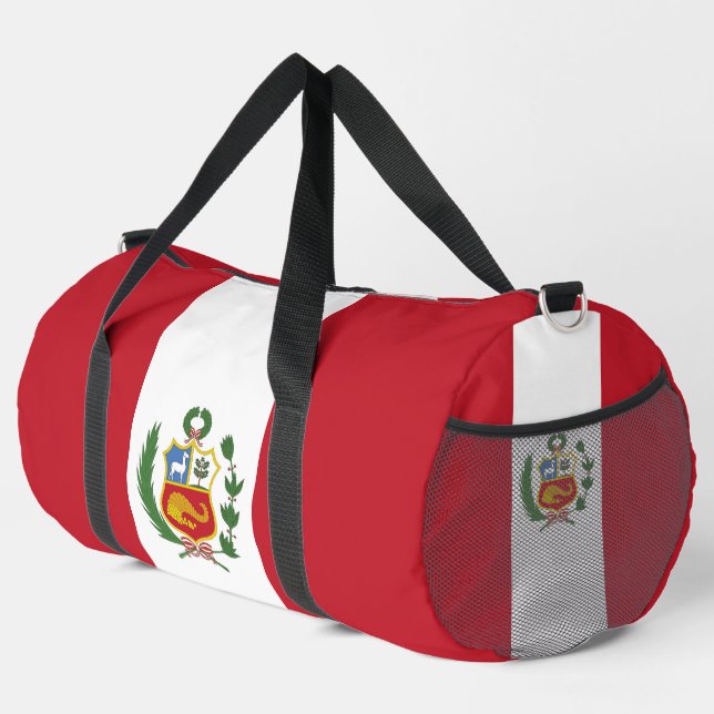 Peru-Flagge Duffle Bag (Rechte Ecke)