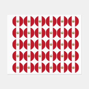 Peru-Flagge Etiketten