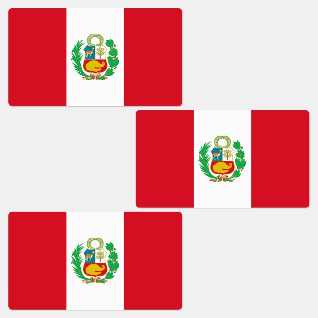 Peru-Flagge Etiketten (Gruppe)