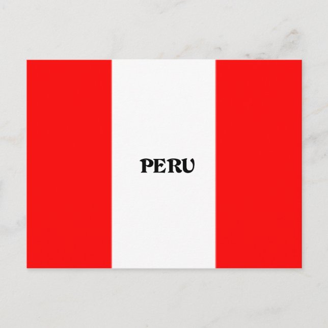 Peru-Flagge, gekennzeichnet Postkarte (Vorderseite)