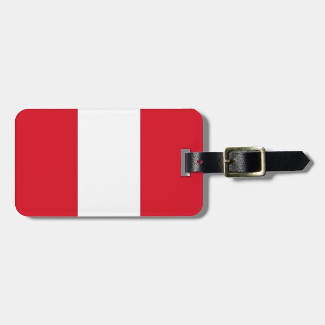 Peru-Flagge Gepäckanhänger (Vorderseite horizontal)