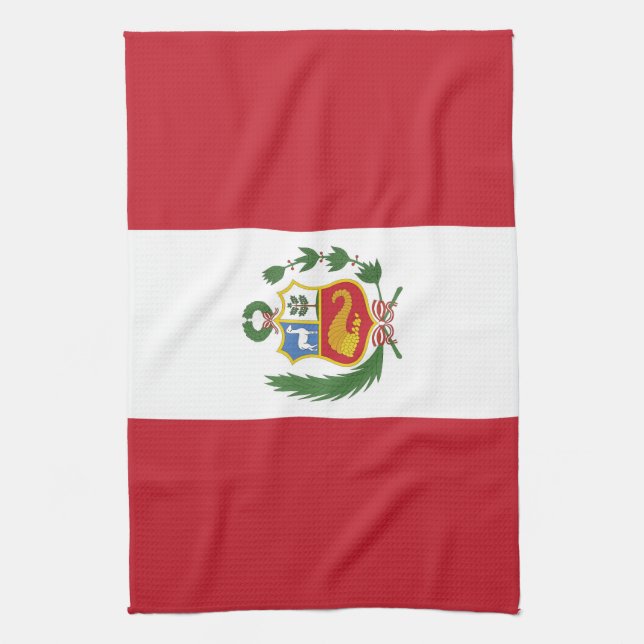 Peru-Flagge Geschirrtuch (Vertikal)