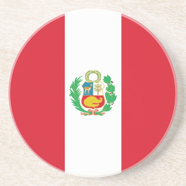 Peru-Flagge Getränkeuntersetzer (Vorne)