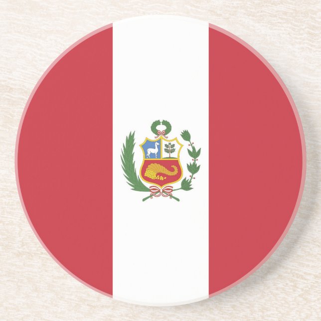 Peru-Flagge Getränkeuntersetzer (Vorne)