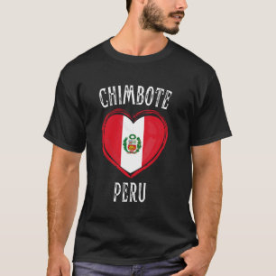 Peru-Flagge Herz Chimbote Stadt T-Shirt
