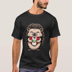 Peru-Flagge Igel Herz Peruanische Wurzeln Peruanis T-Shirt
