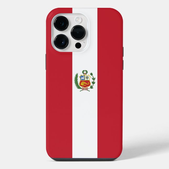 Peru-Flagge iPhone 14 Pro Max Hülle (Rückseite)