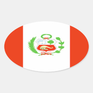 Peru-Flagge Ovaler Aufkleber