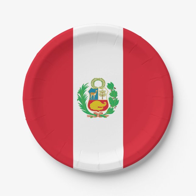 Peru-Flagge Pappteller (Vorderseite)