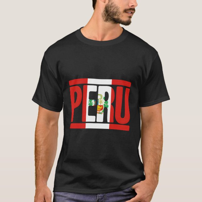 Peru-Flagge Peruanischer Pride Peru Urlaub Peru T-Shirt (Vorderseite)