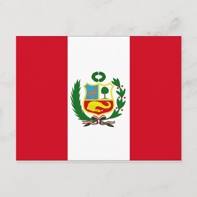 Peru-Flagge Postkarte (Vorderseite)