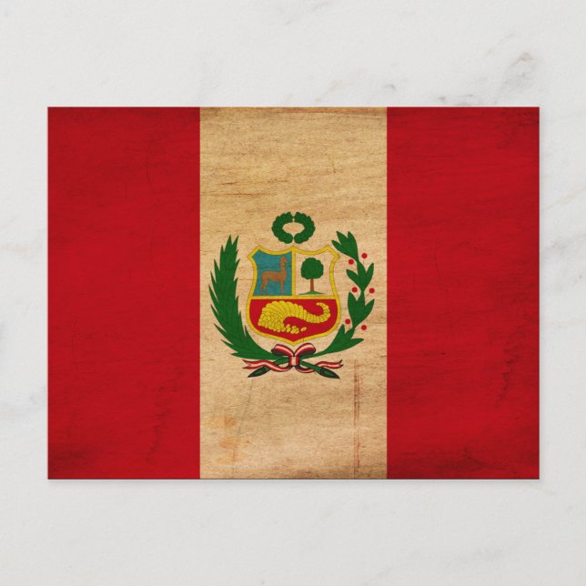Peru-Flagge Postkarte (Vorderseite)