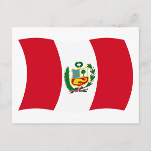 Peru-Flagge-Postkarte Postkarte