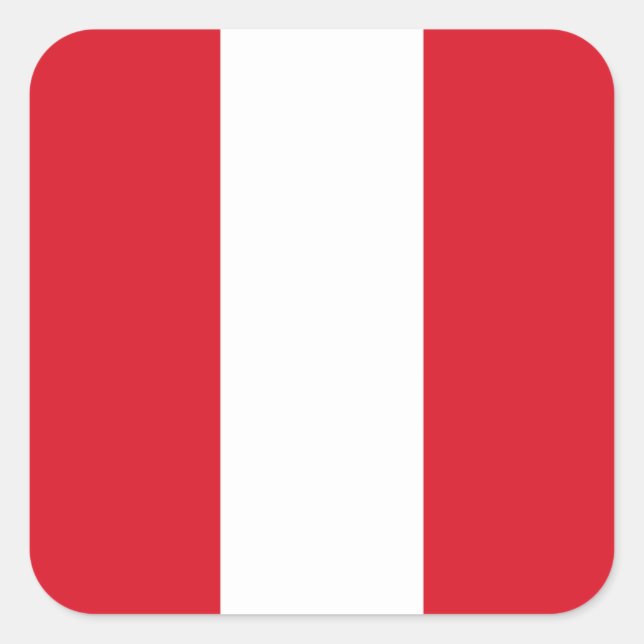 Peru-Flagge Quadratischer Aufkleber (Vorderseite)
