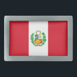 Peru-Flagge Rechteckige Gürtelschnalle<br><div class="desc">Patriotische Flagge Perus.</div>