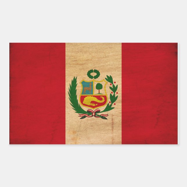 Peru-Flagge Rechteckiger Aufkleber (Vorderseite)
