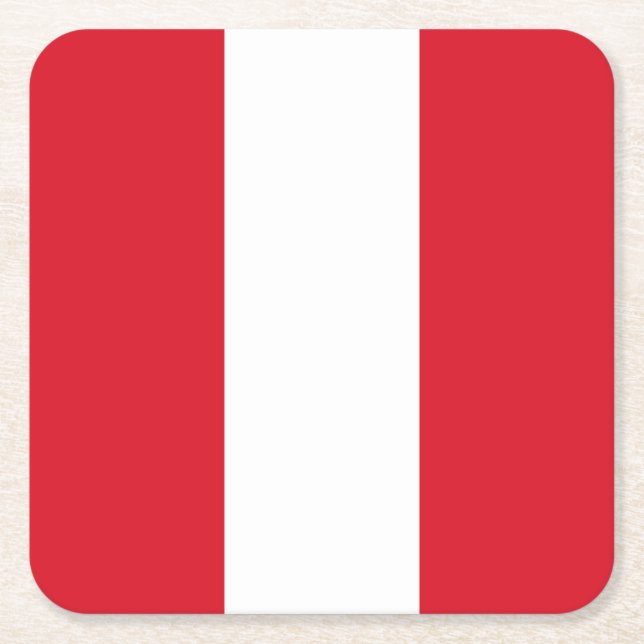 Peru-Flagge Rechteckiger Pappuntersetzer (Vorderseite)