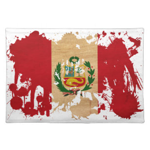 Peru-Flagge Stofftischset