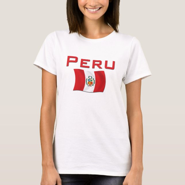Peru-Flagge T-Shirt (Vorderseite)