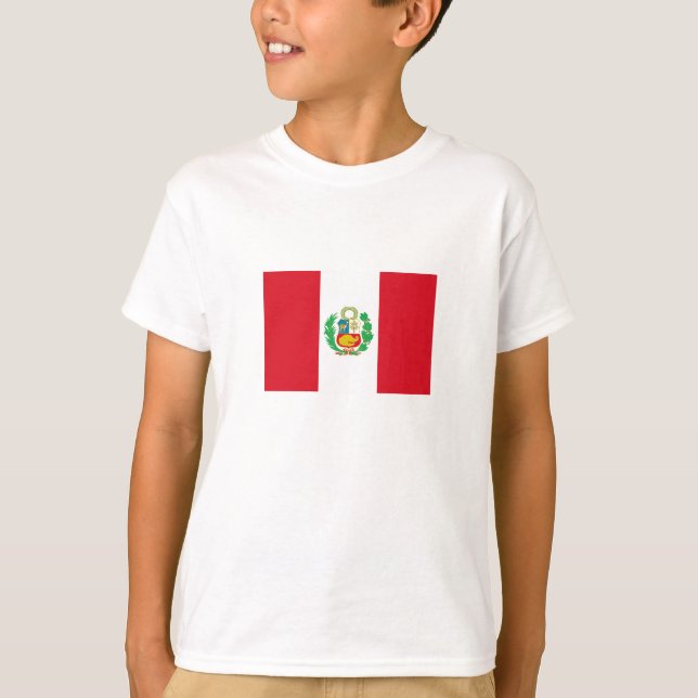 Peru-Flagge T-Shirt (Vorderseite)