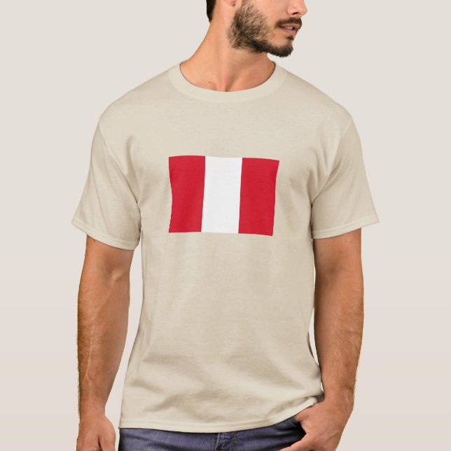 Peru-Flagge T-Shirt (Vorderseite)