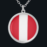 Peru-Flagge Versilberte Kette<br><div class="desc">Patriotische Flagge Perus.</div>