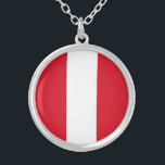 Peru-Flagge Versilberte Kette<br><div class="desc">Patriotische Flagge Perus.</div>