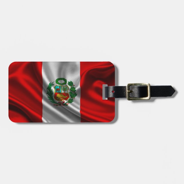 Peru-Flaggen-Gewebe Gepäckanhänger (Vorderseite horizontal)