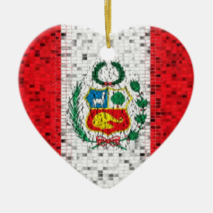 Peru-Flaggen-Glitterverzierung Keramikornament