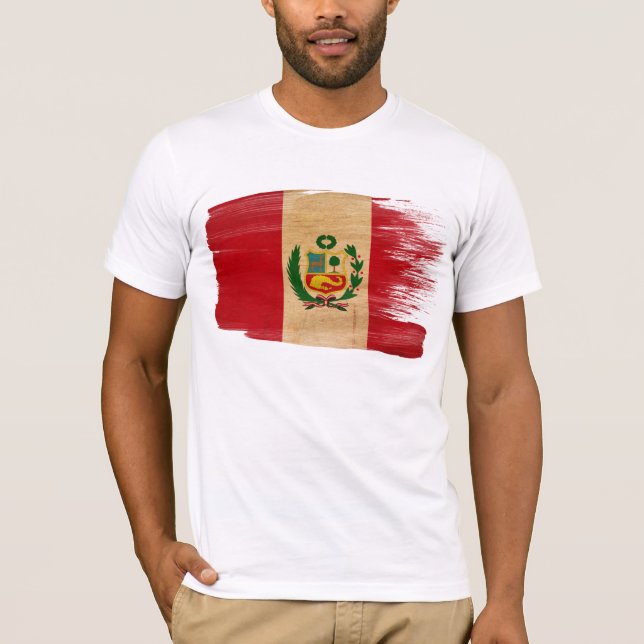 Peru-Flaggen-T - Shirt (Vorderseite)