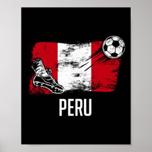 Peru Flaggen Trikot Peruanische Fußballmannschaft  Poster