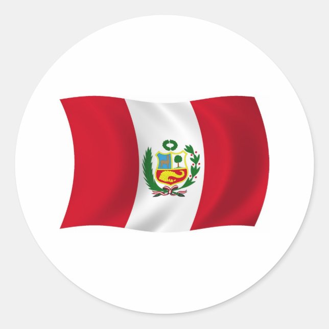 Peru-Flaggenaufkleber Runder Aufkleber (Vorderseite)