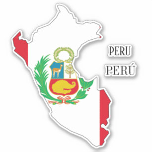 Peru-Flaggenkarte-Aufkleber Aufkleber