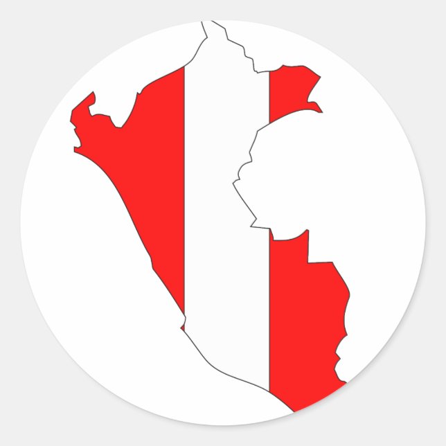 Peru-Flaggenkarte Runder Aufkleber (Vorderseite)