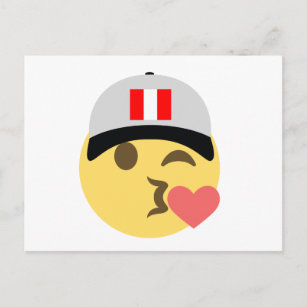 Peru Hat Kiss Emoji Postkarte