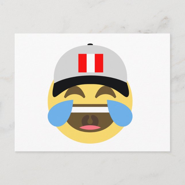 Peru Hat Laughing Emoji Postkarte (Vorderseite)