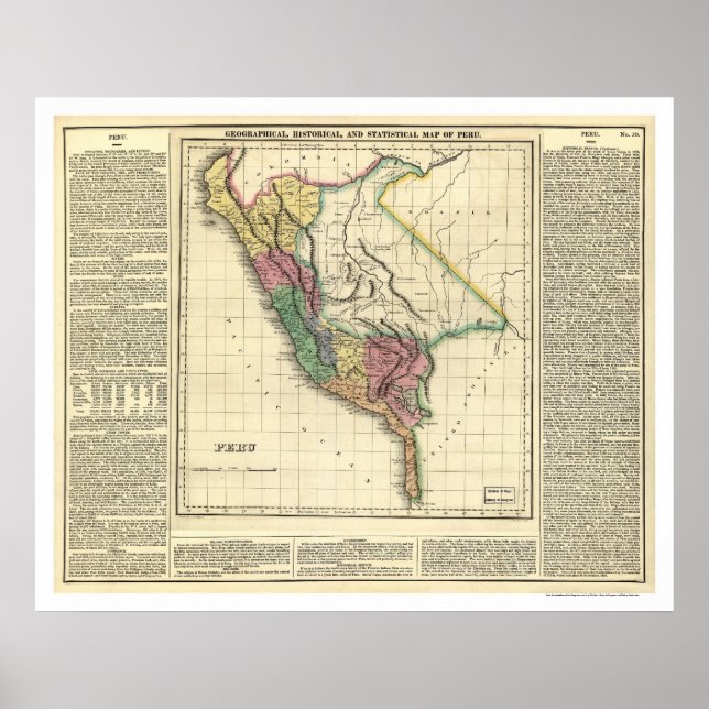 Peru History Map - 1822 Poster (Vorne)