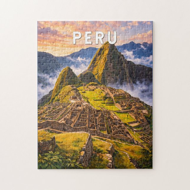 Peru Illustration Reise Kunst Vintage (Vertikal)