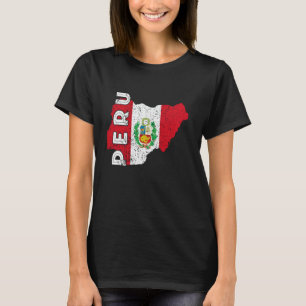 Peru Karte Peruanische Flagge Peruanischer Stolz P T-Shirt