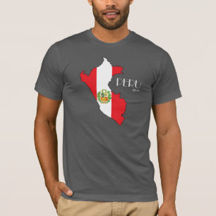 Peru-Karten-Flaggen-Shirt T-Shirt
