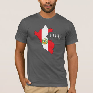 Peru-Karten-Flaggen-Shirt T-Shirt