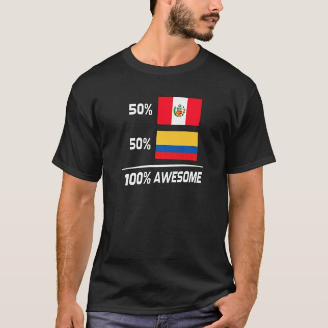 Peru Kolumbianische Flagge Peru Kolumbien T-Shirt (Vorderseite)