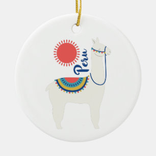 Peru Lama Keramik Ornament
