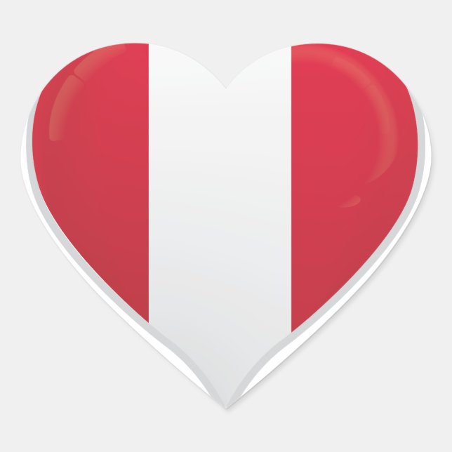 Peru-Liebe-Flaggenstempel Herz-Aufkleber (Vorderseite)