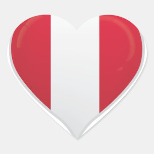 Peru-Liebe-Flaggenstempel Herz-Aufkleber