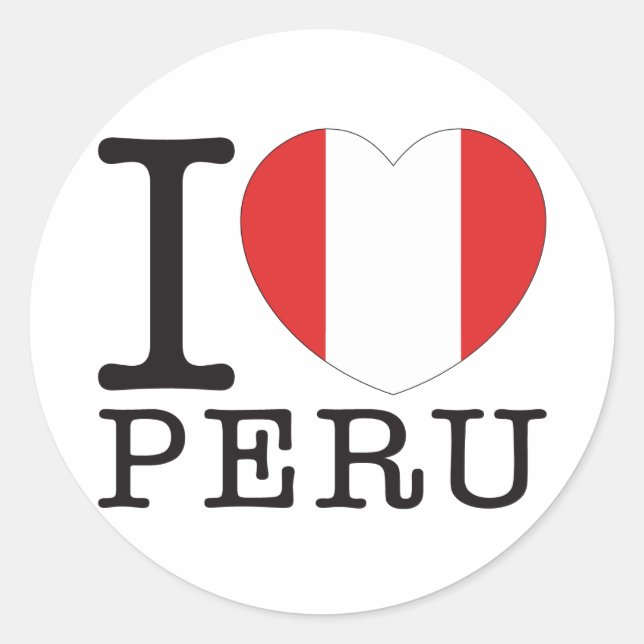 Peru Liebe v2 Runder Aufkleber (Vorderseite)