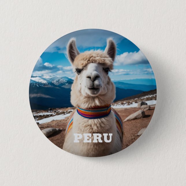 Peru Llama Button (Vorderseite)