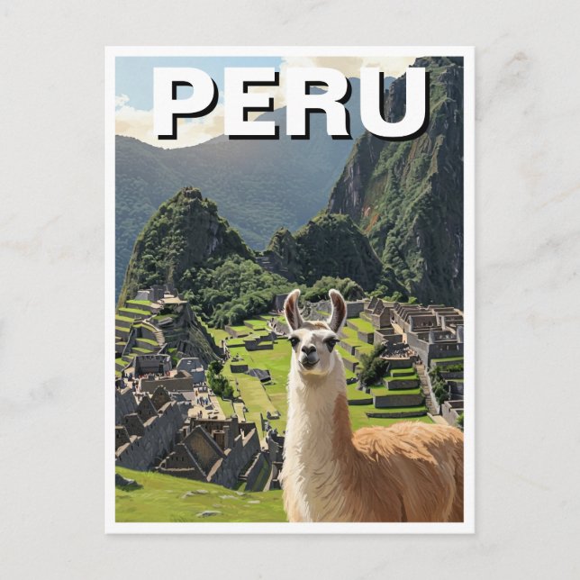 Peru Llama Postkarte (Vorderseite)