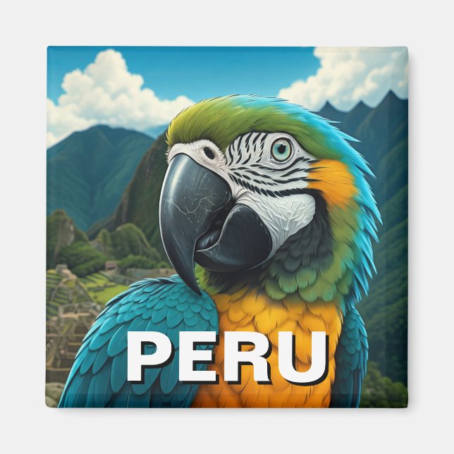 Peru Macaw Magnet (Vorne)